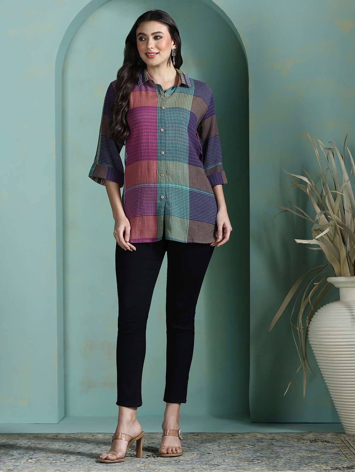  women multi colored cotton regular tunic - 22449902 -  Standard Image - 6