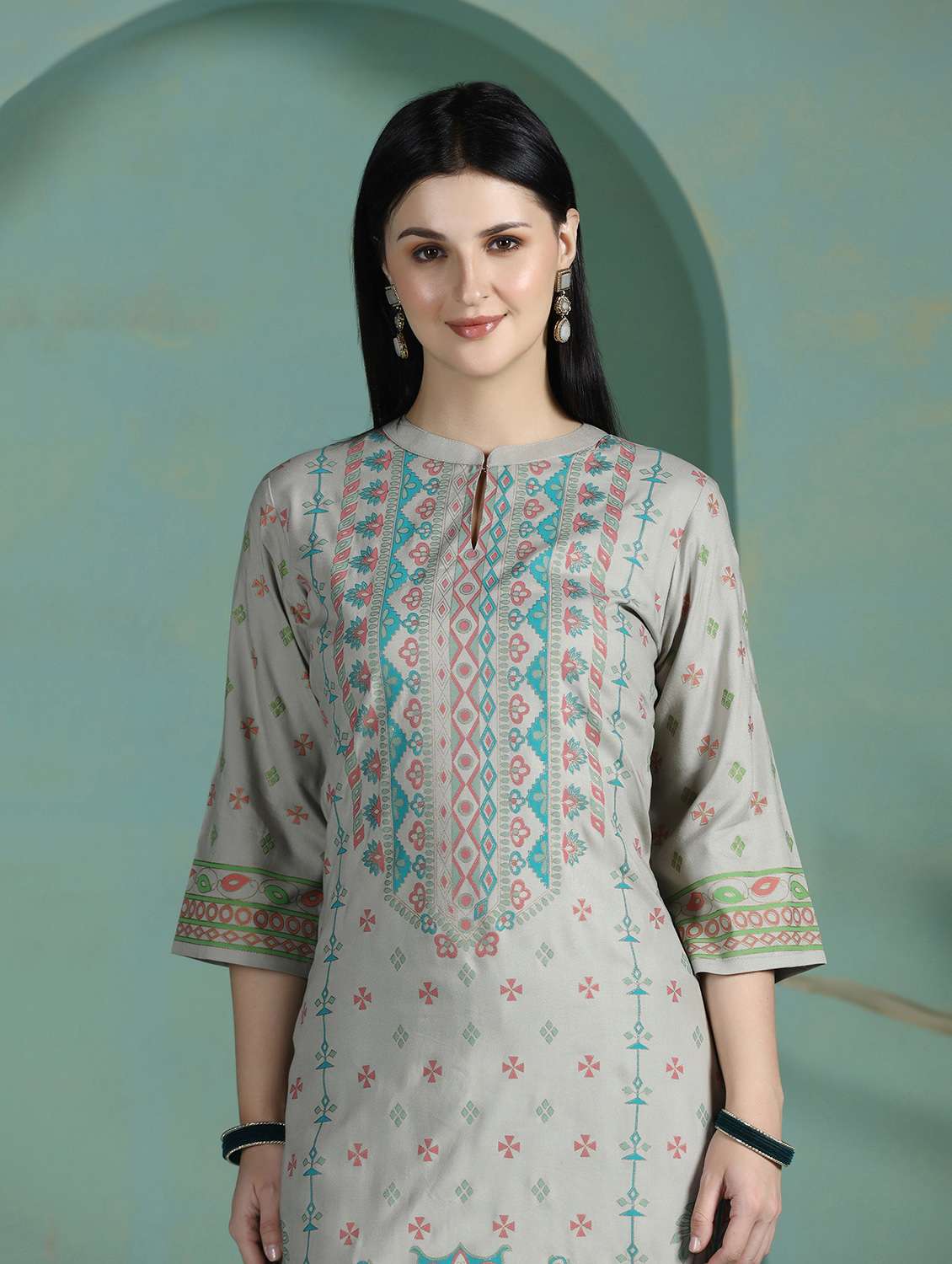 women grey rayon straight kurta - 22449912 -  Standard Image - 1