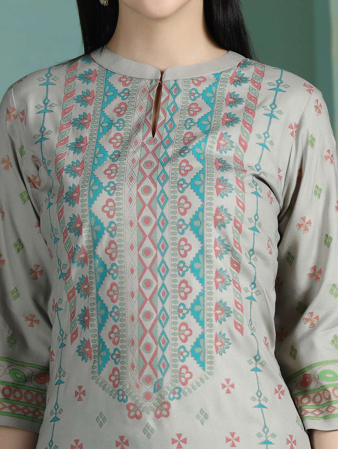  women grey rayon straight kurta - 22449912 -  Standard Image - 6