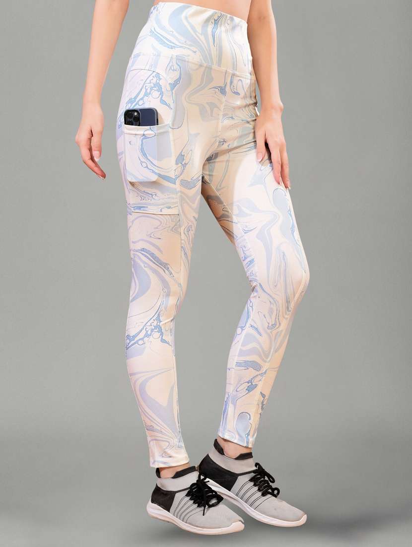women printed mid rise yoga pants - 22450083 -  Standard Image - 1