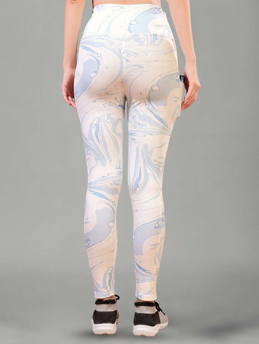 women printed mid rise yoga pants - 22450083 -  Standard Image - 4