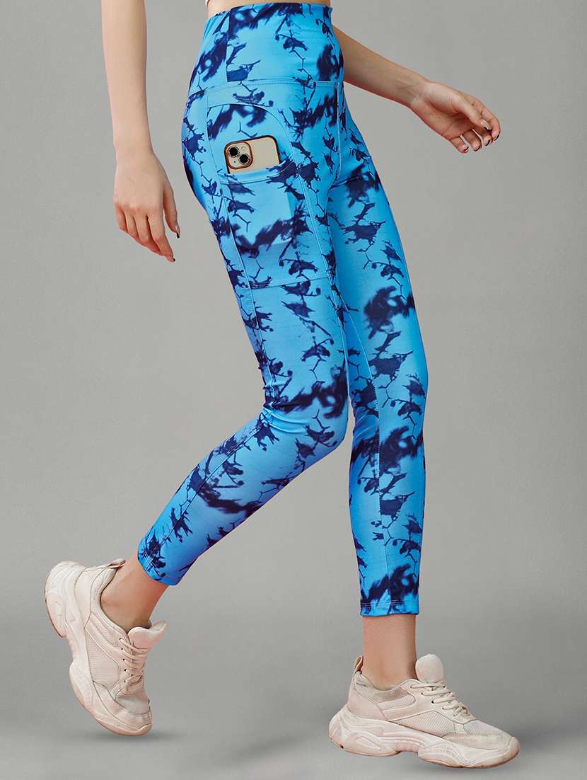 women printed mid rise yoga pants - 22450088 -  Standard Image - 1