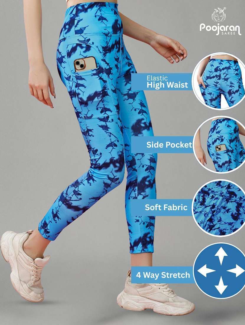 women printed mid rise yoga pants - 22450088 -  Standard Image - 4