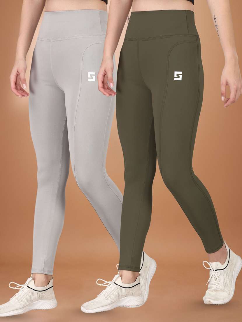 women pack of 2 mid rise yoga pants - 22450091 -  Standard Image - 1