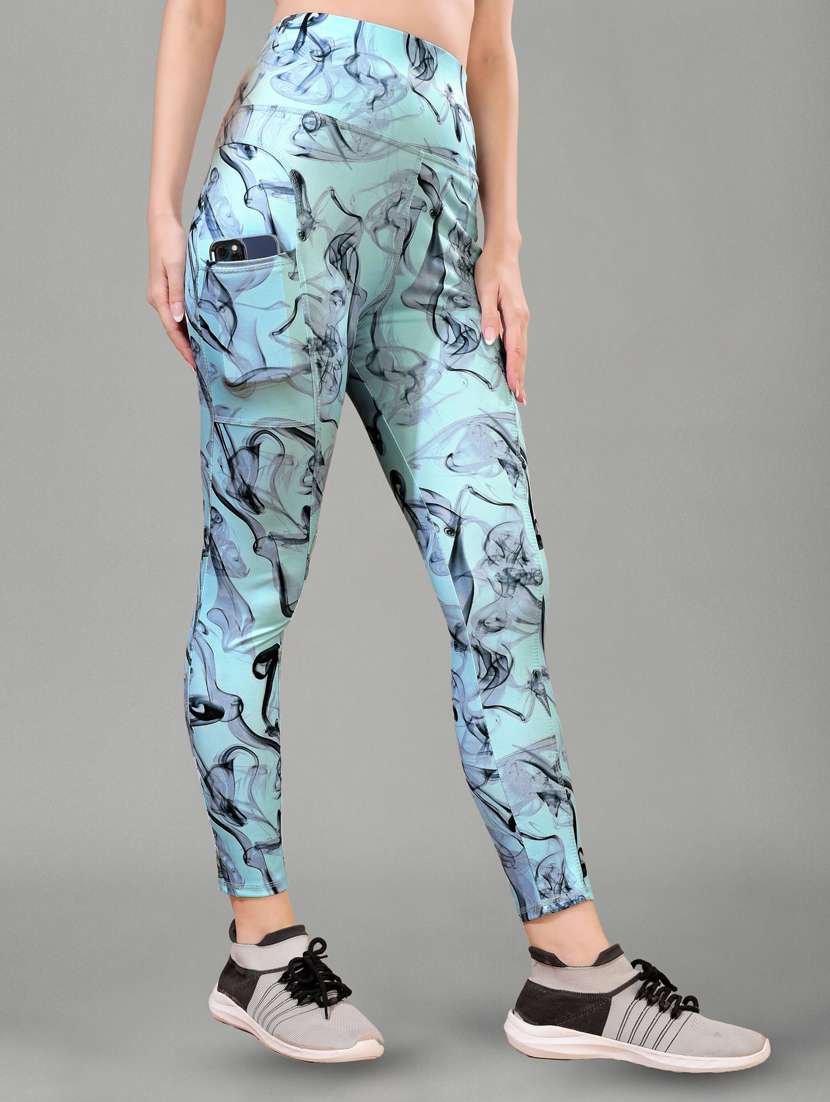 women printed mid rise yoga pants - 22450122 -  Standard Image - 1