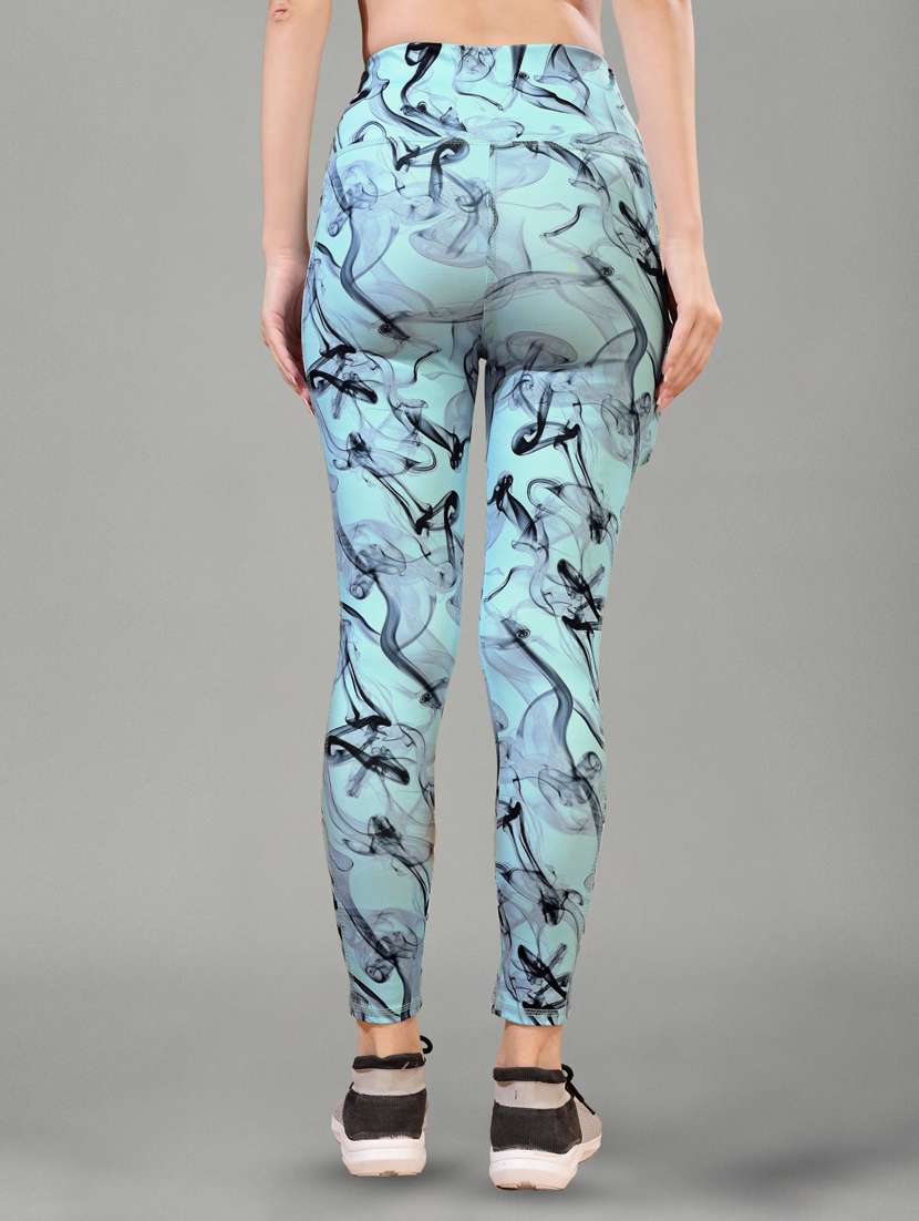 women printed mid rise yoga pants - 22450122 -  Standard Image - 4