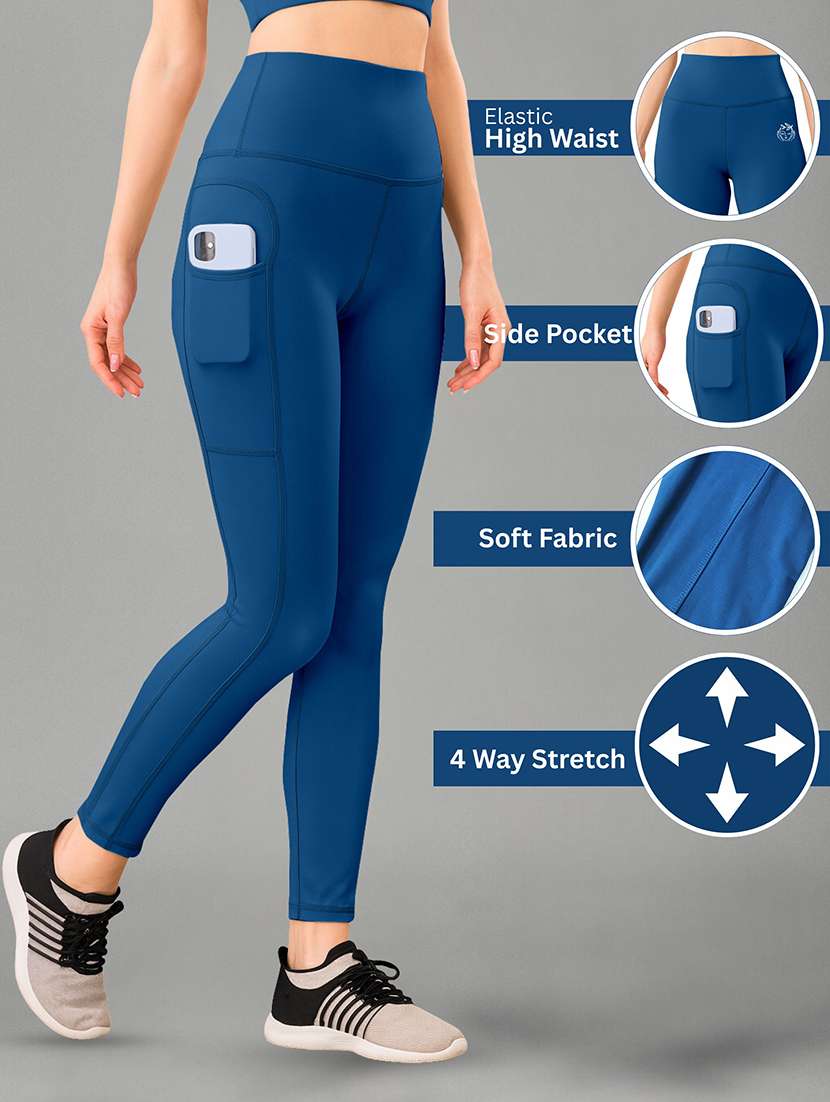 women blue polyester track pant - 22450154 -  Standard Image - 4