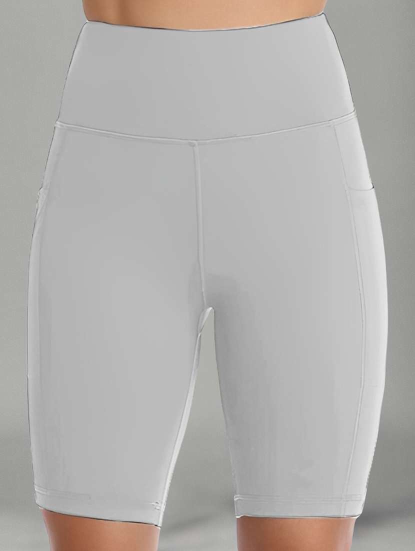 women grey polyester sports shorts short - 22450216 -  Standard Image - 4