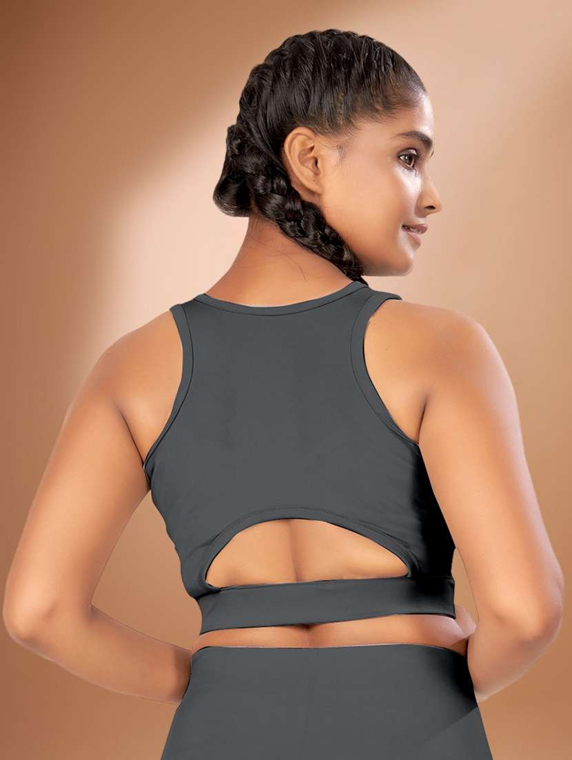 women pack of 2 solid non padded sports bra - 22450320 -  Standard Image - 4