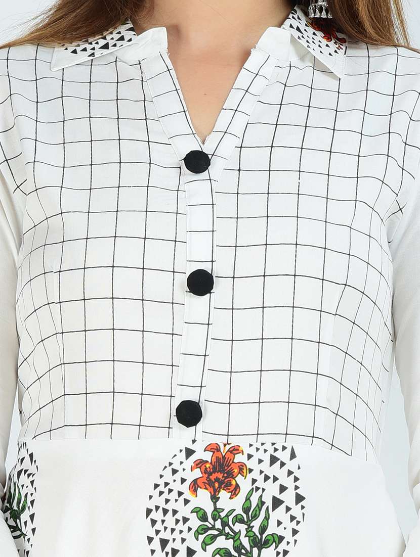 women white rayon solid kurti - 22450398 -  Standard Image - 1