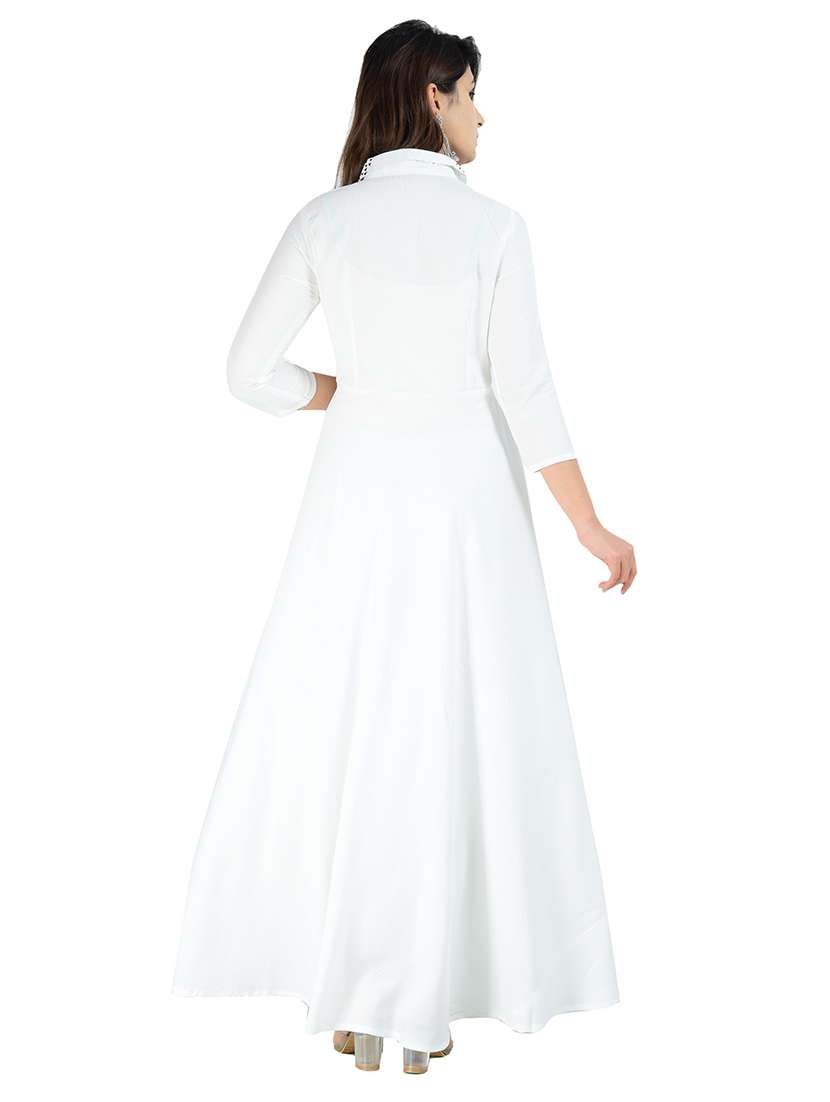 women white rayon solid kurti - 22450398 -  Standard Image - 4