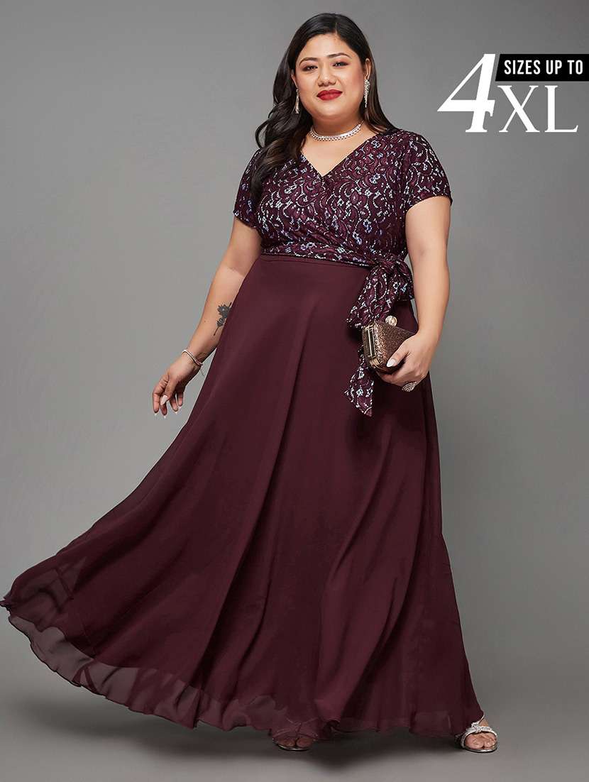 women self design v neck fit and flare dress - 22450491 -  Standard Image - 6