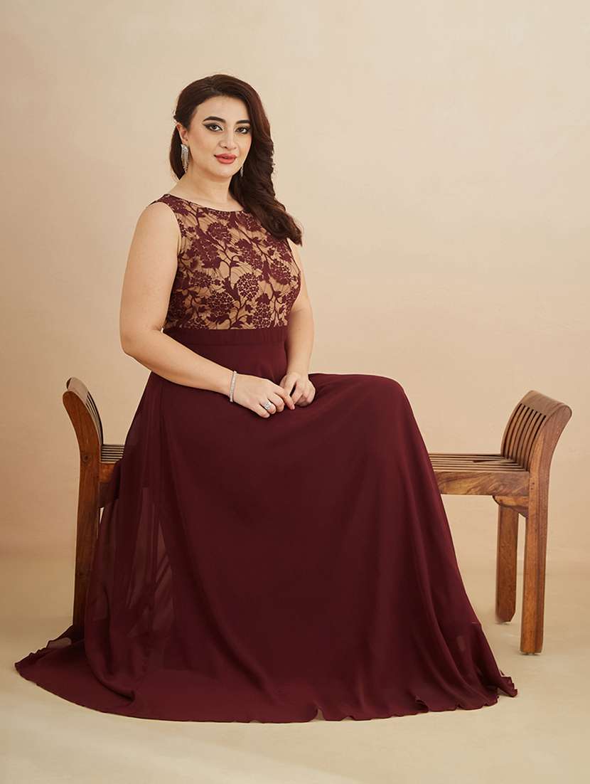 women self design sleeveless gown - 22450513 -  Standard Image - 4