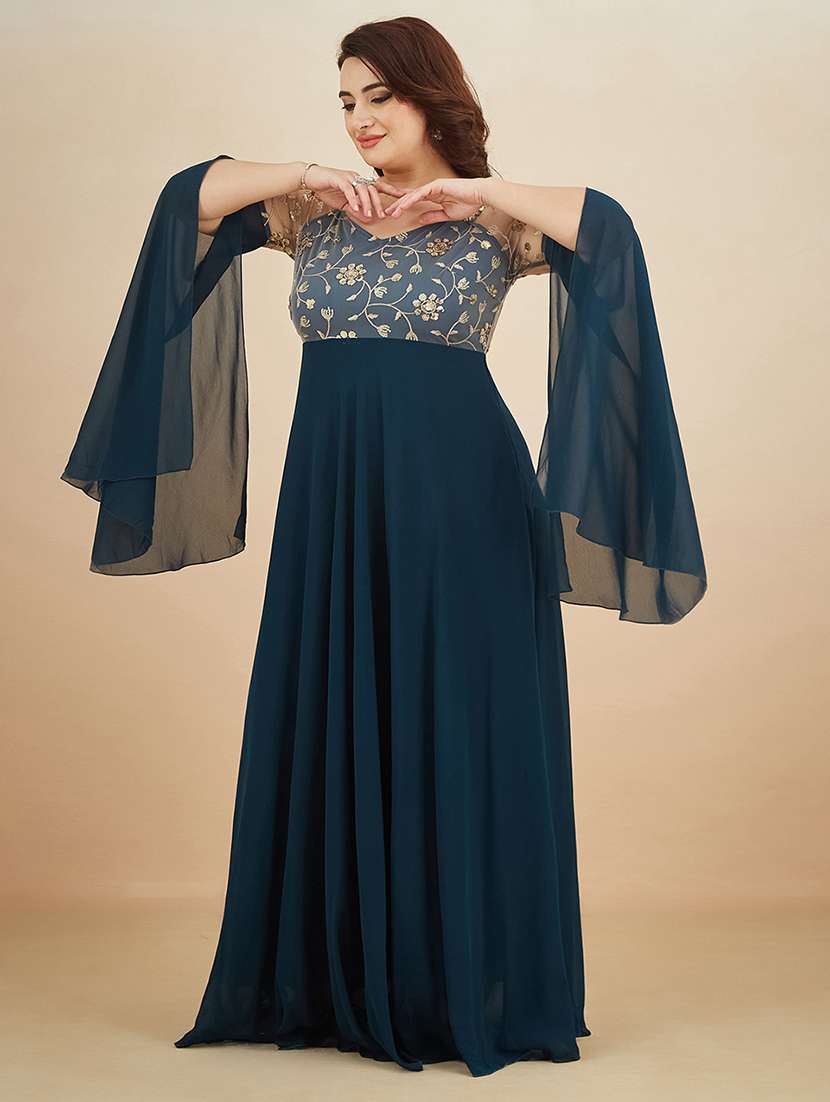 women embroidered sweetheart neck gown - 22450520 -  Standard Image - 4