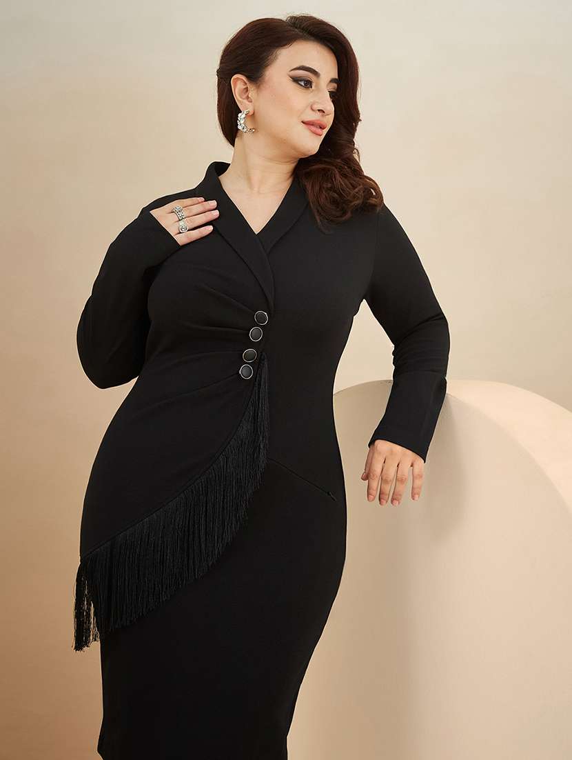 Women Solid Long Sleeves Bodycon Dress - 22450522 -  Standard Image - 1