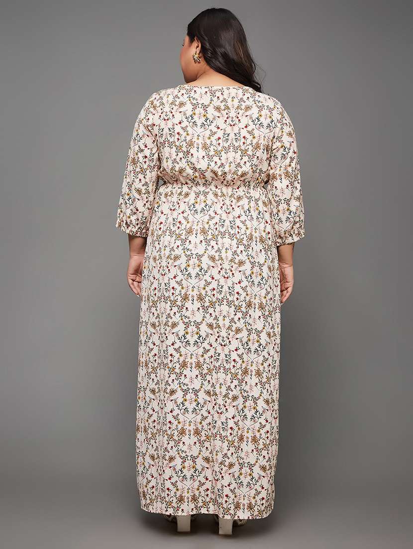 women printed tie up neck front slit tunic - 22450545 -  Standard Image - 4