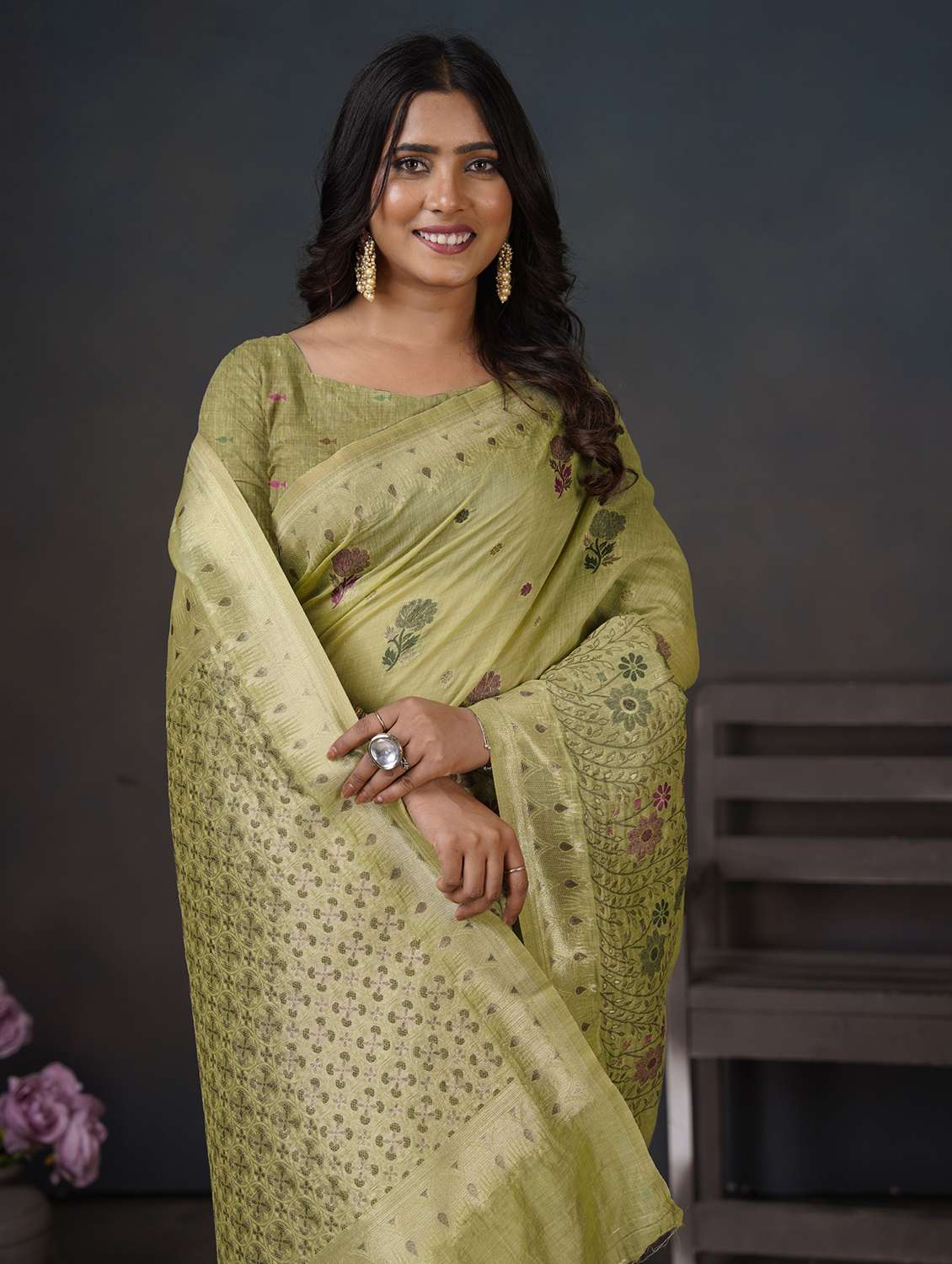 Women Self Design Banarasi Saree With Blouse - 22450825 -  Standard Image - 1
