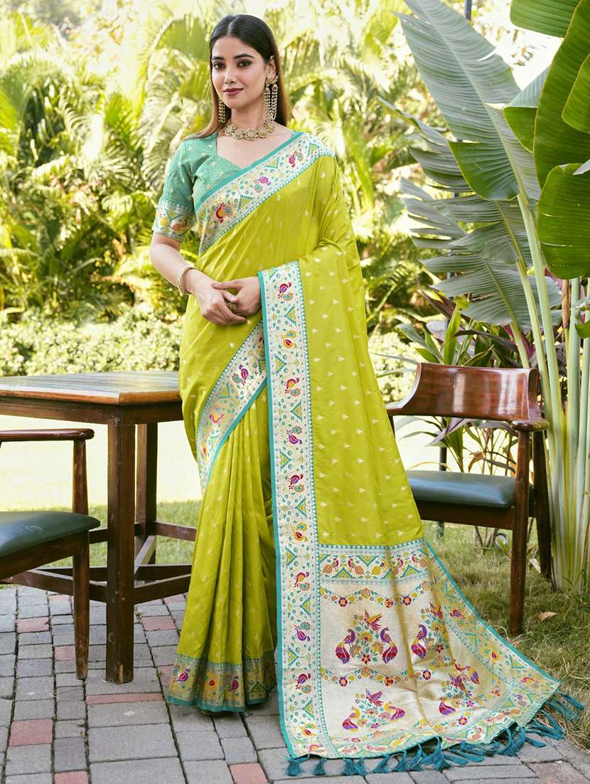 women self design paithani saree with blouse