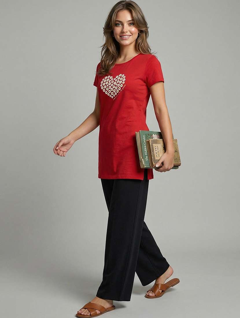 women printed short sleeve loungewear t-shirt - 22450964 -  Standard Image - 4