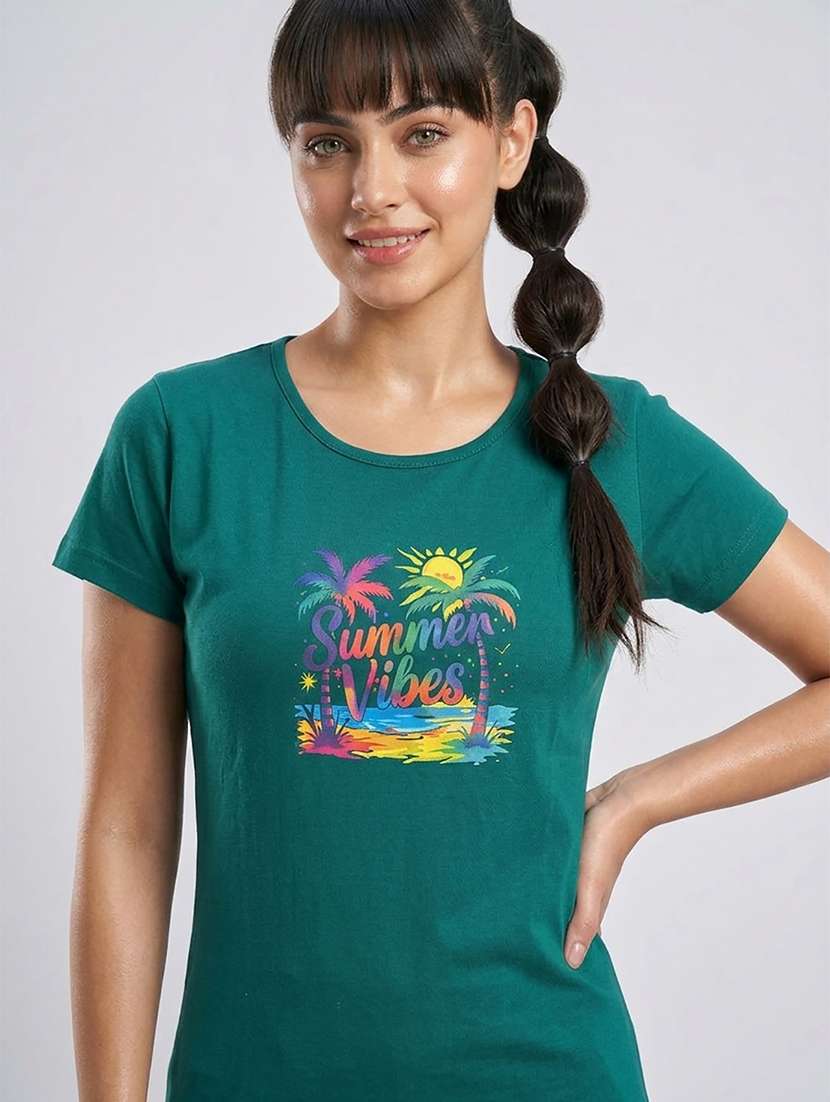 women printed short sleeve loungewear t-shirt - 22450976 -  Standard Image - 1