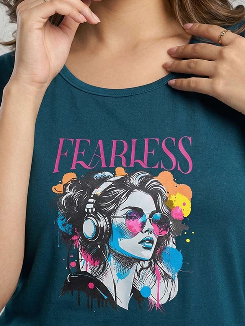 women printed short sleeve loungewear t-shirt - 22451009 -  Standard Image - 1