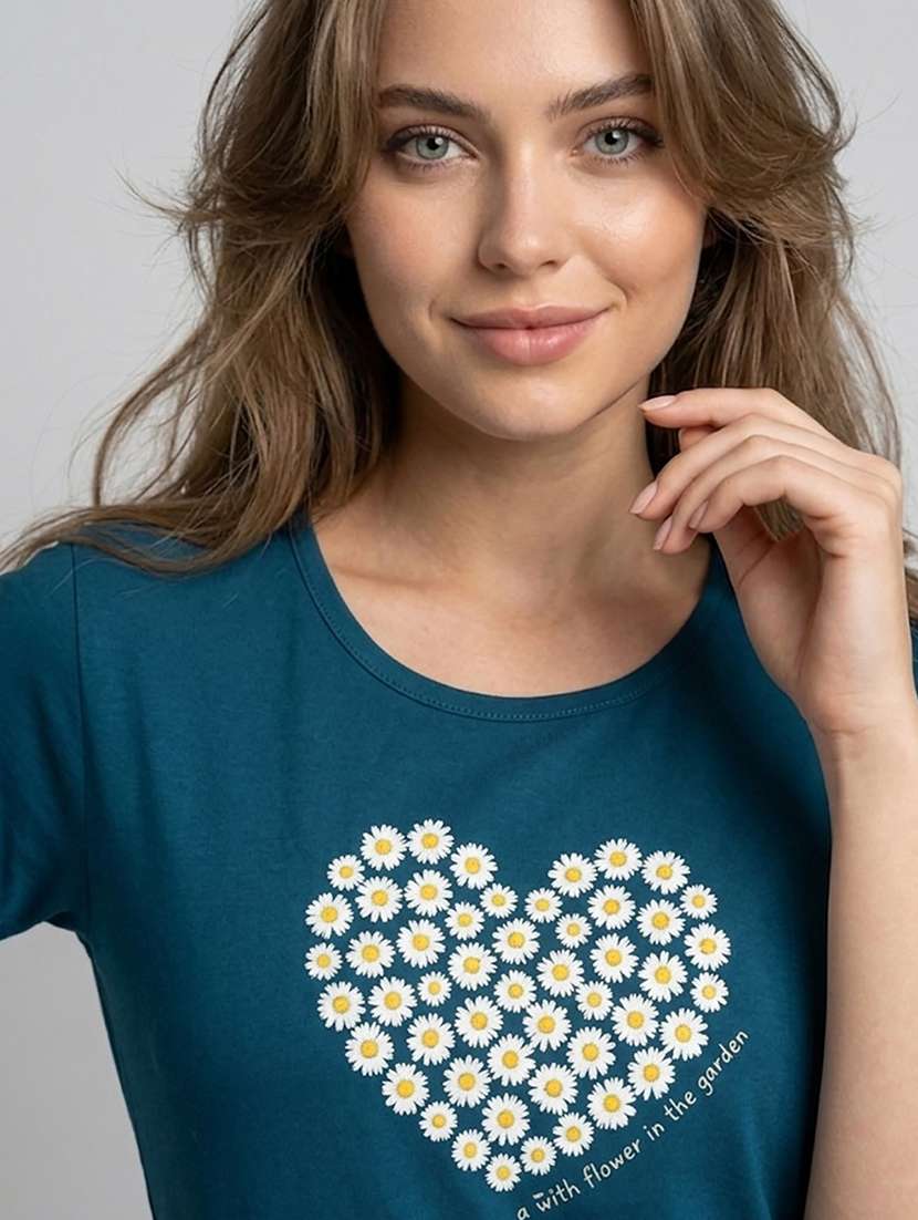 women printed short sleeve loungewear t-shirt - 22451016 -  Standard Image - 1