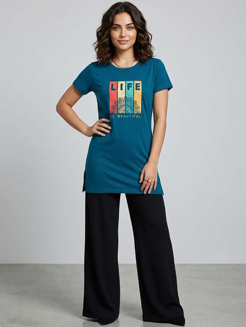 women printed short sleeve loungewear t-shirt - 22451081 -  Standard Image - 4