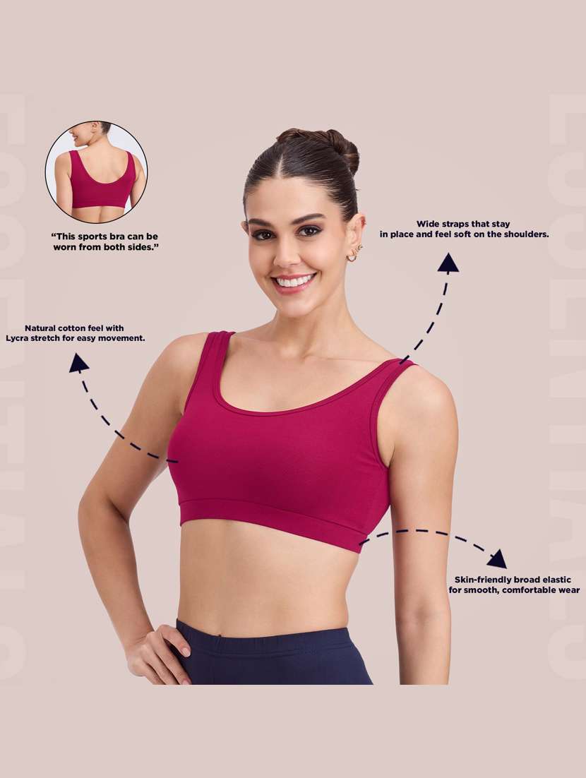 women solid full coverage sports bra - 22451099 -  Standard Image - 4