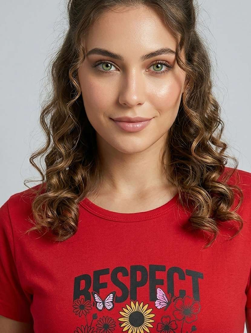 Women Printed Short Sleeve Loungewear T-shirt - 22451135 -  Standard Image - 1