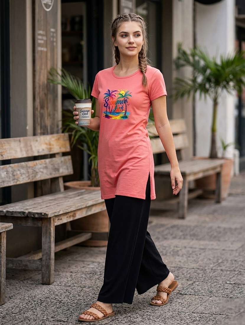 women printed short sleeve loungewear t-shirt - 22451175 -  Standard Image - 4