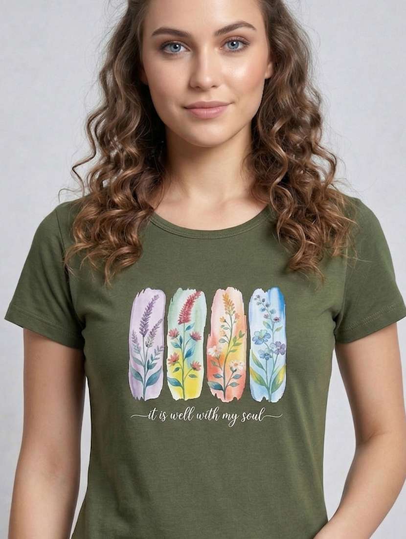 women printed short sleeve loungewear t-shirt - 22451202 -  Standard Image - 1