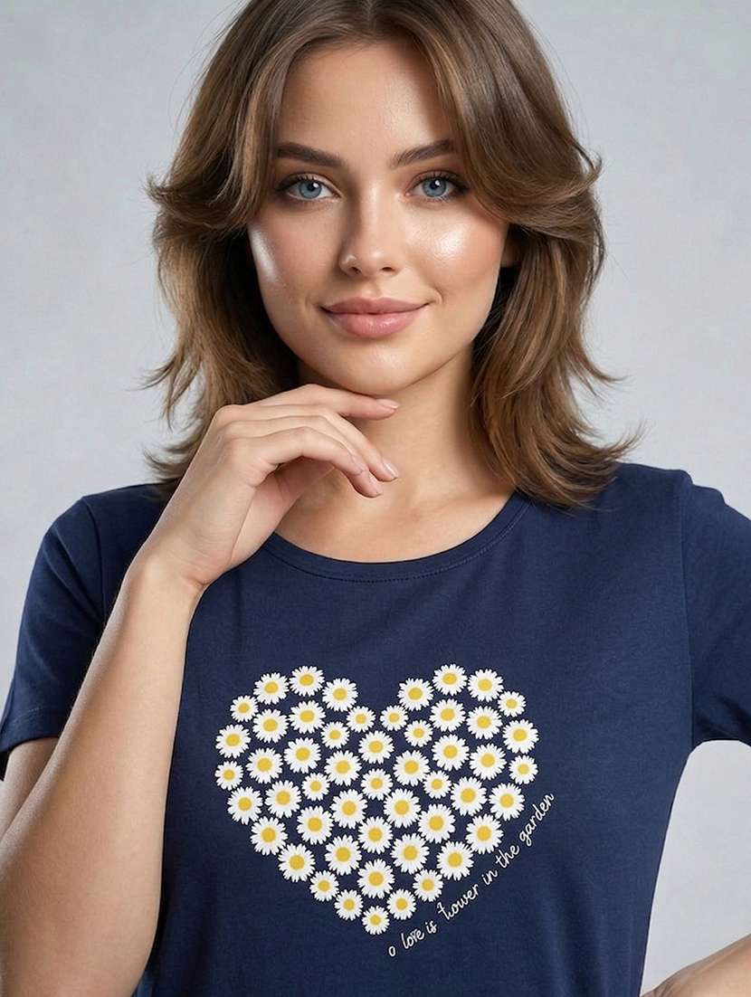 women printed short sleeve loungewear t-shirt - 22451217 -  Standard Image - 1