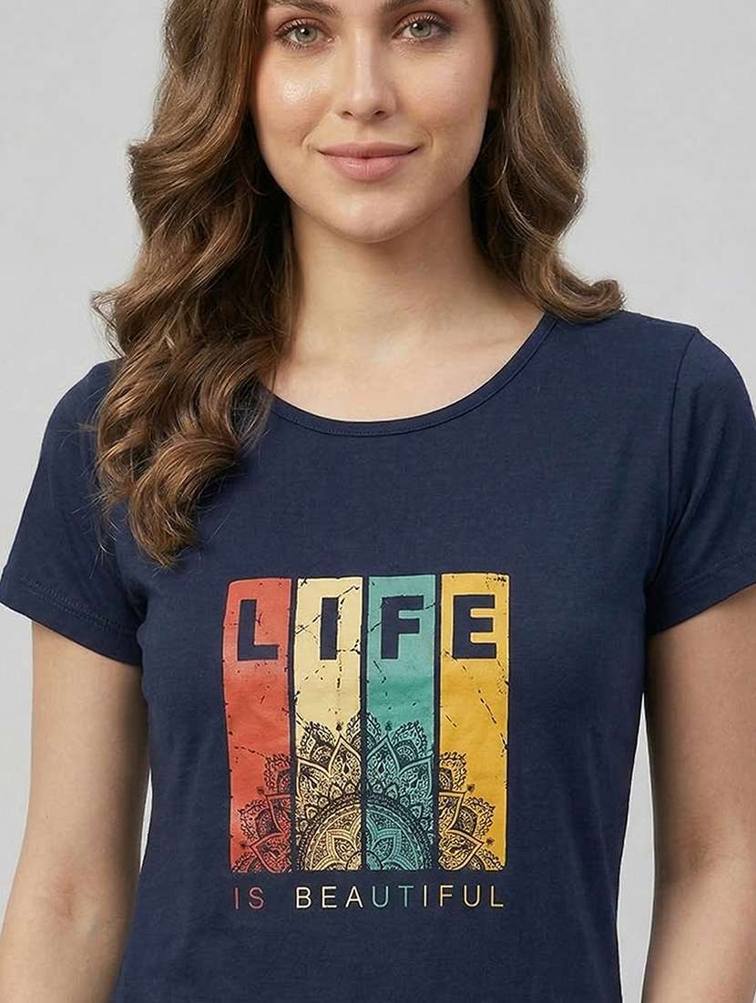 women printed short sleeve loungewear t-shirt - 22451224 -  Standard Image - 1