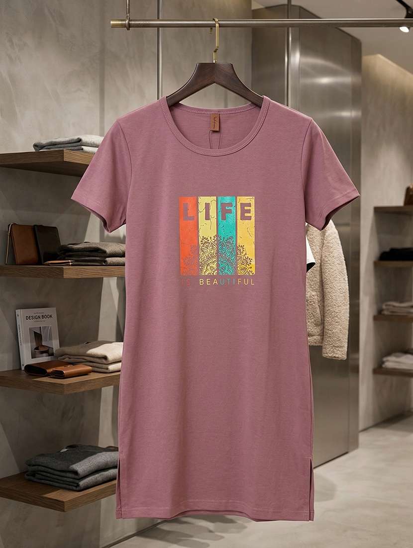 Women Printed Short Sleeve Loungewear T-shirt - 22451225 -  Standard Image - 4