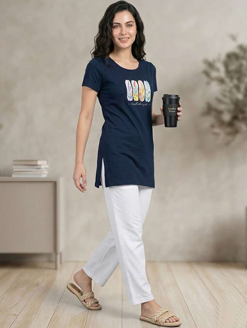 women printed short sleeve loungewear t-shirt - 22451255 -  Standard Image - 4