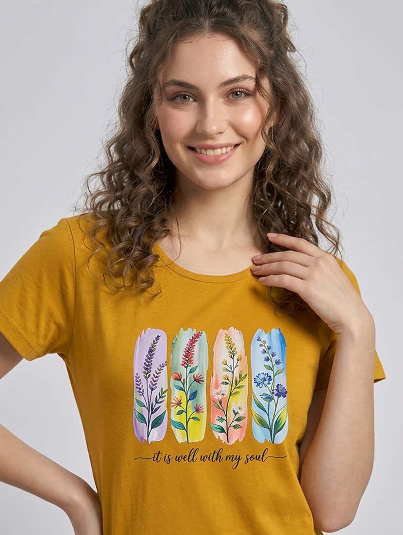 women printed short sleeve loungewear t-shirt - 22451258 -  Standard Image - 1