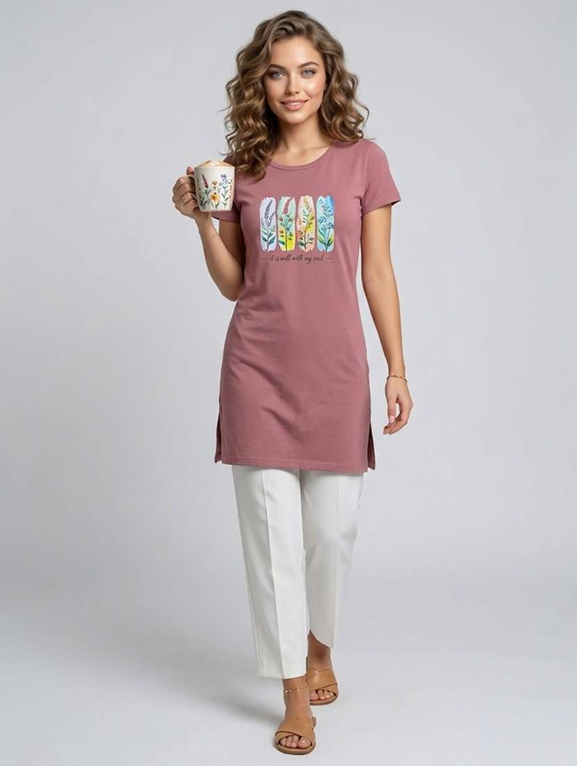 women printed short sleeve loungewear t-shirt - 22451259 -  Standard Image - 4