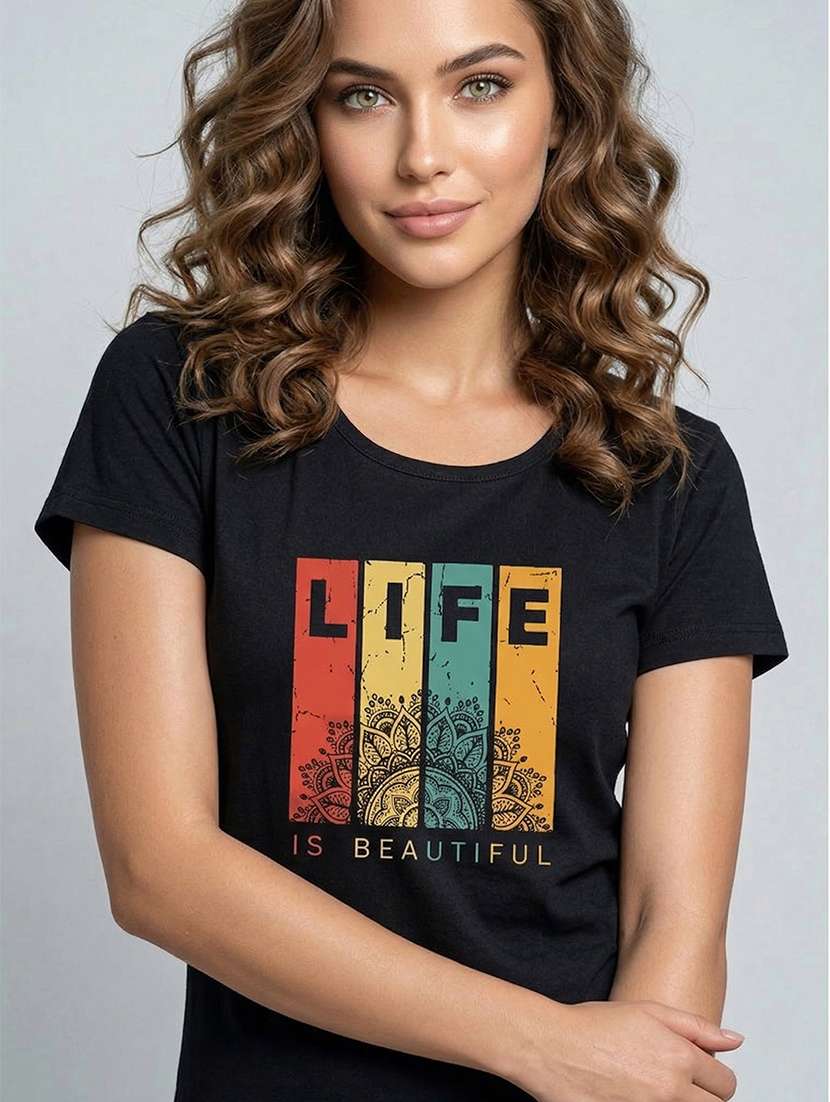 women printed short sleeve loungewear t-shirt - 22451276 -  Standard Image - 1