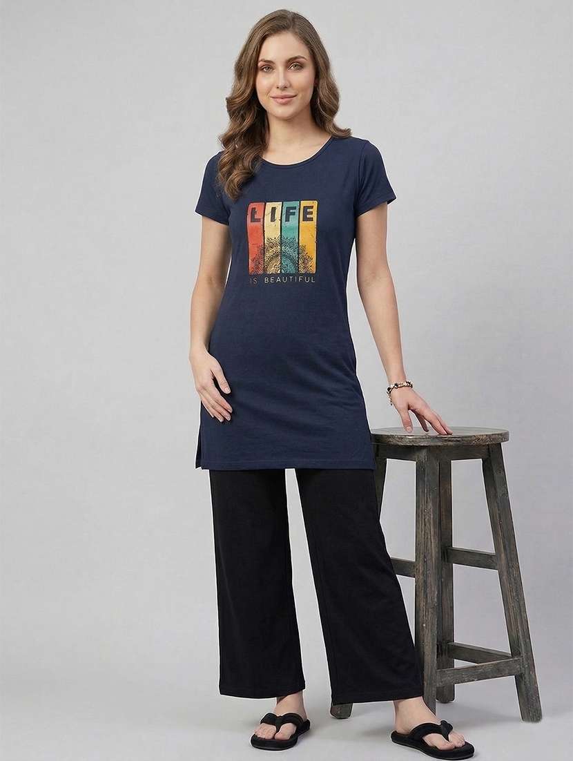 women printed short sleeve loungewear t-shirt - 22451278 -  Standard Image - 4