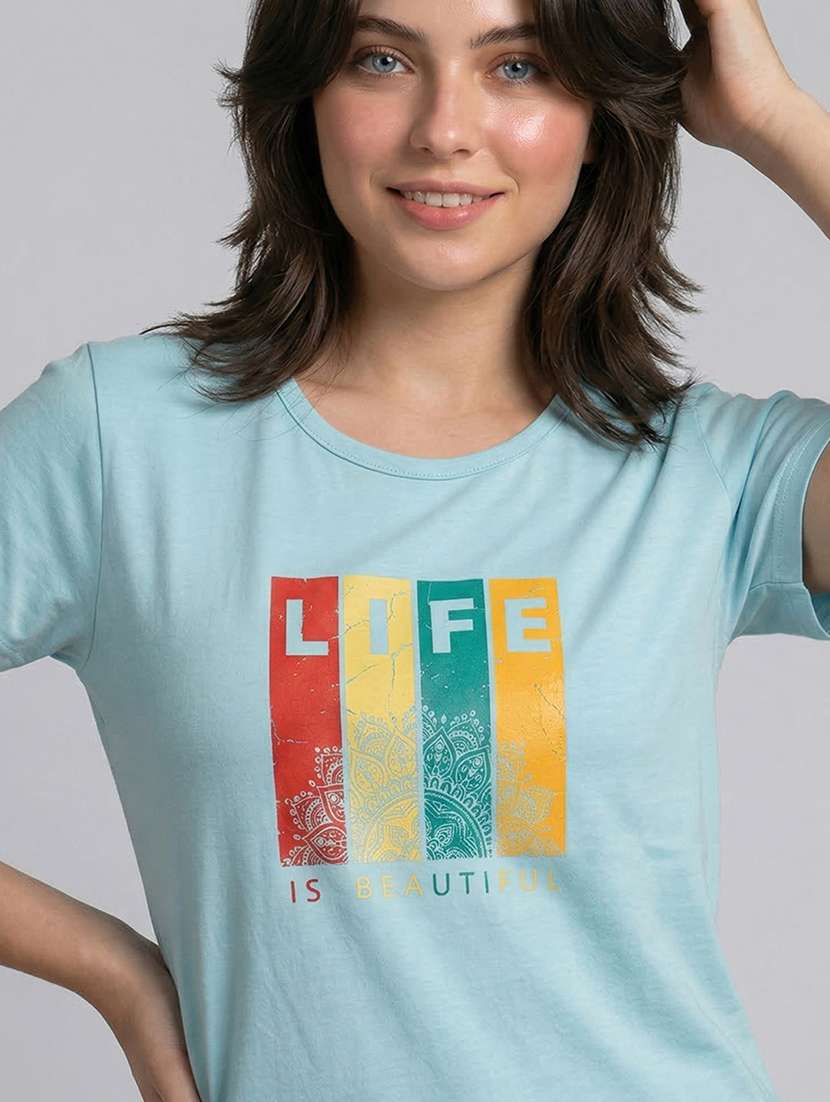 women printed short sleeve loungewear t-shirt - 22451280 -  Standard Image - 1
