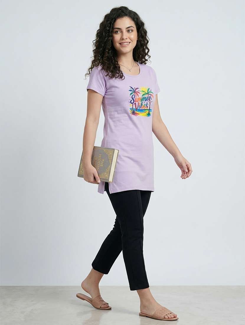 women printed short sleeve loungewear t-shirt - 22451282 -  Standard Image - 4