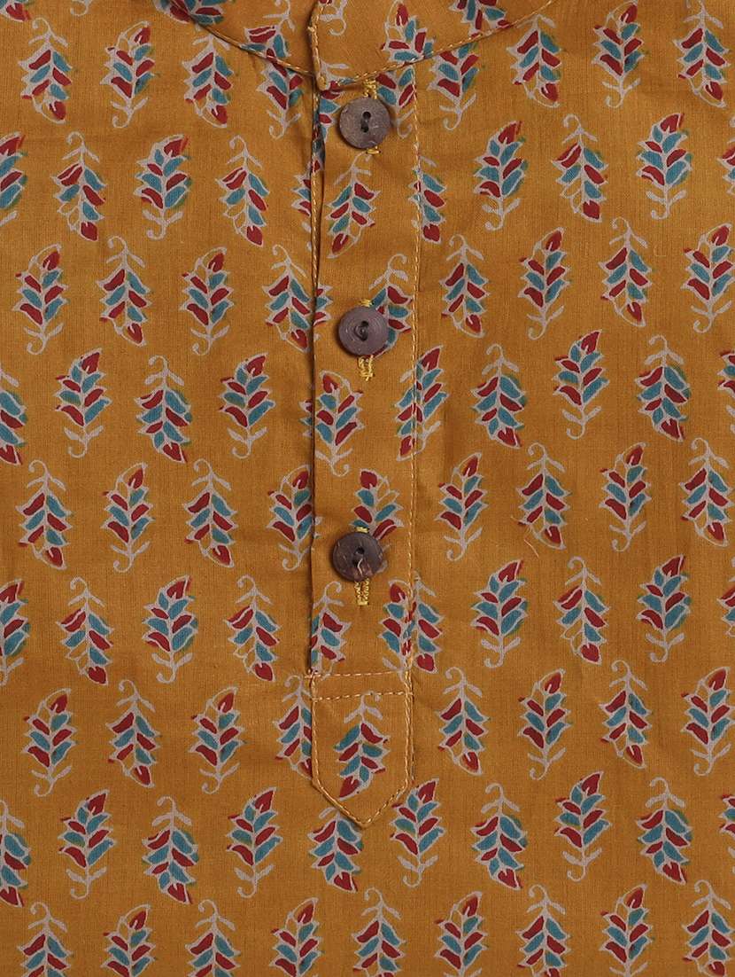boys printed mandarin neck kurta pyjama set - 22451297 -  Standard Image - 4