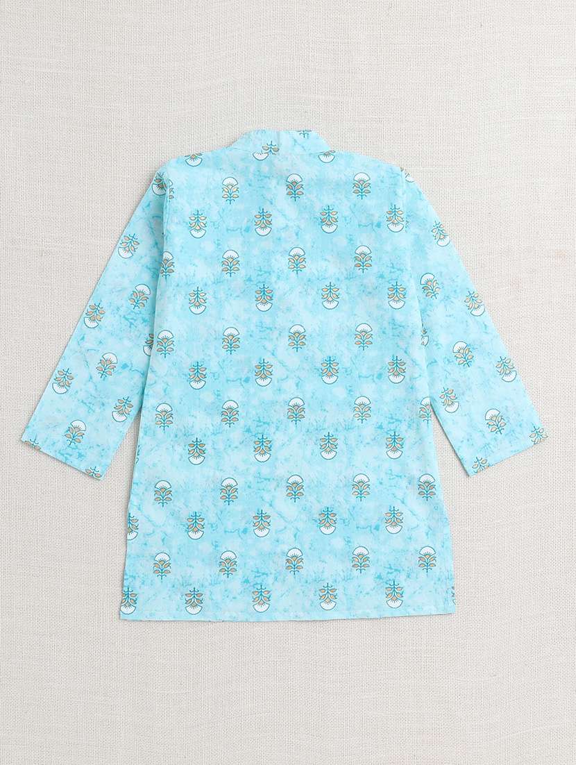 boys printed mandarin neck kurta pyjama set - 22451298 -  Standard Image - 1