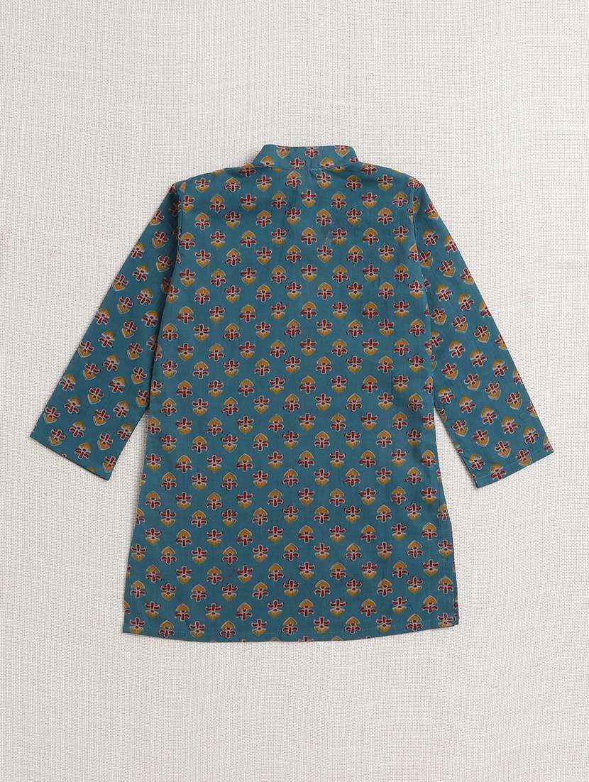 boys printed mandarin neck kurta pyjama set - 22451305 -  Standard Image - 1