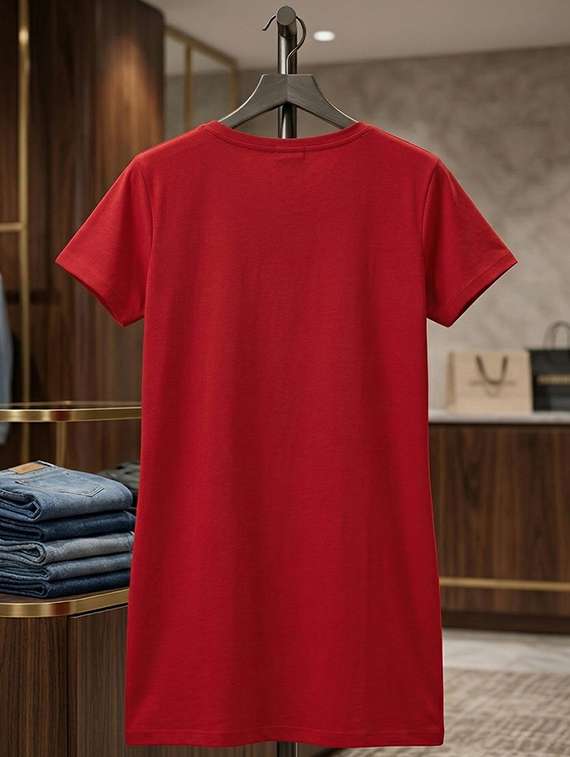 women red cotton blend regular t-shirt - 22451382 -  Standard Image - 4