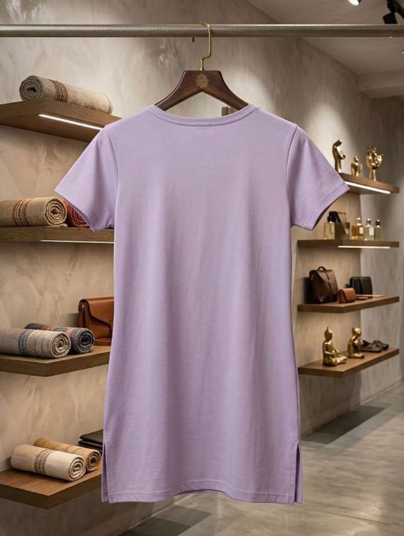 women purple cotton blend regular t-shirt - 22451402 -  Standard Image - 4