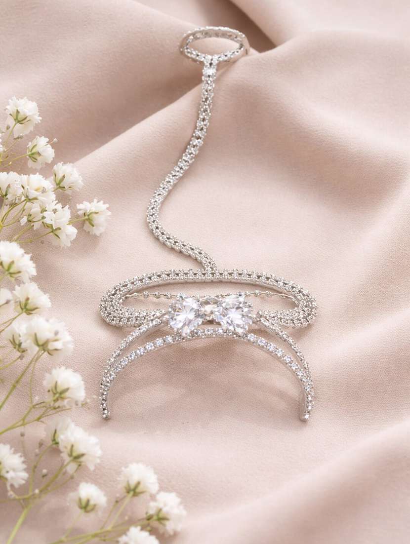 silver crystal hathphool for women - 22451515 -  Standard Image - 1