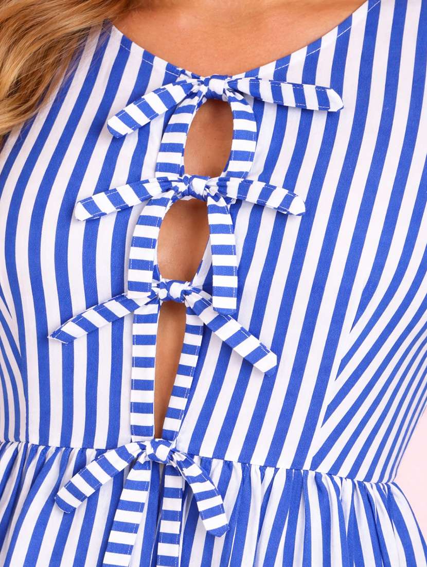 women striped sleeveless peplum top - 22451603 -  Standard Image - 1