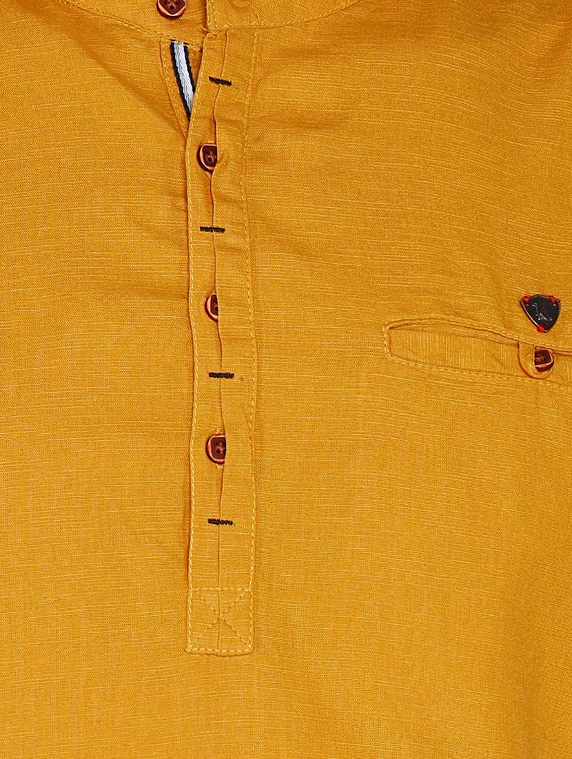 men solid mandarin neck short kurta - 22451614 -  Standard Image - 4