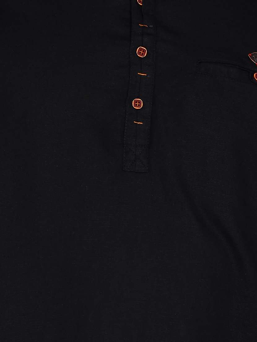 men solid mandarin neck short kurta - 22451617 -  Standard Image - 4